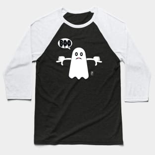 Unhappy​ Ghost​ Saying​ BOO! Ghost of Disapproval Baseball T-Shirt